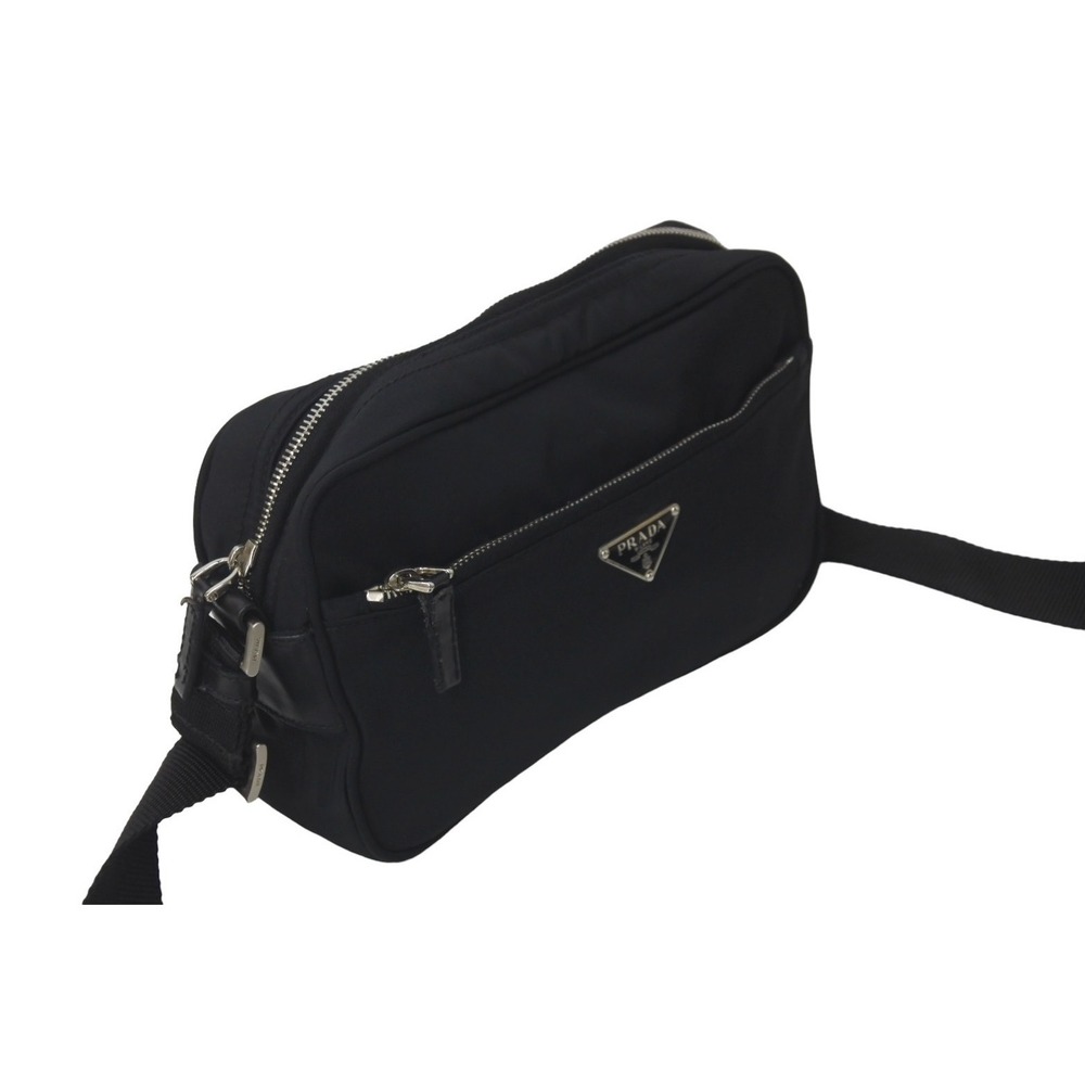 Prada Logo Black Nylon Bag Shoulder Nero Triangle - Picture 4 of 10